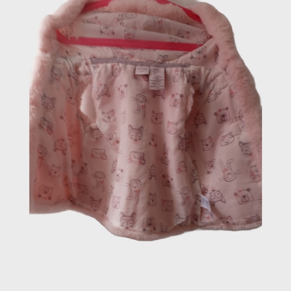Catherine Malandrino Girls'Faux Fur Hooded Vest 12 Months Pink Color - Picture 8 of 14